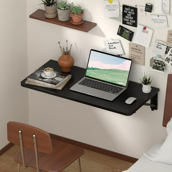 Wall Mounted Desk Folding Table for Small Spaces Heavy Duty Laundry Room Kitchen Office Storage
