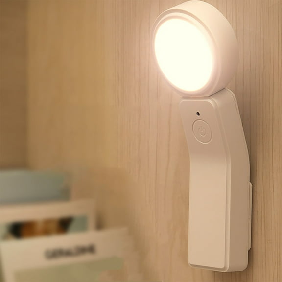 Wall Mounted Desk Lamp | Rotatable Head | 3 Color Modes | Dimmable Touch Sensor | Home Office Reading Light | Soft Flicker-Free LED | USB Rechargeable | White | 13x4cm | 1 Pack