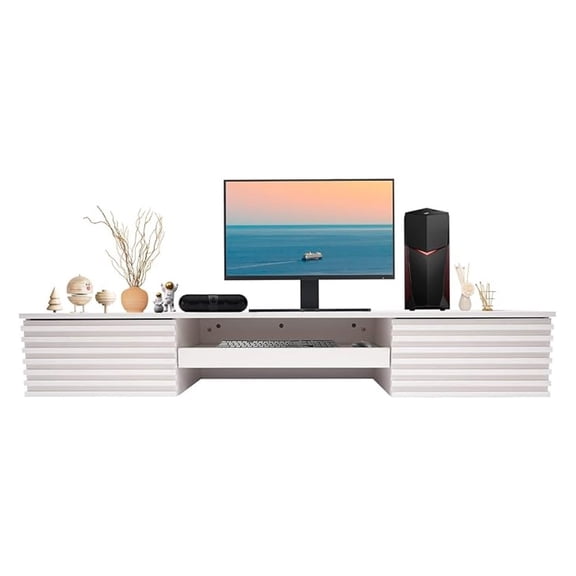 Wall Mounted Desk, Small Space Multifunctional Modern Floating Desk Pull Out Drawer Laptop Computer Writing Study Table with Space-Saving Home Office Desk for Student Dormitories