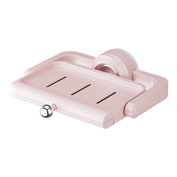 Wall Mounted Desktop Suction Cup Soap Holder Box for Bathroom Kitchen Sink