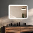 thumbnail image 1 of Wall Mounted Dimmable LED Mirror Outer Glow Anti-Fog Bathroom Vanity Mirror Illuminated Makeup Mirror,24"x32", 1 of 8