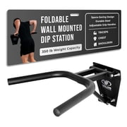 Wall Mounted Dip Station - Foldable Triceps Dip Bars with Padded Handles for Home Gym Upper Body Strength Training - Supports Up to 400 lbs