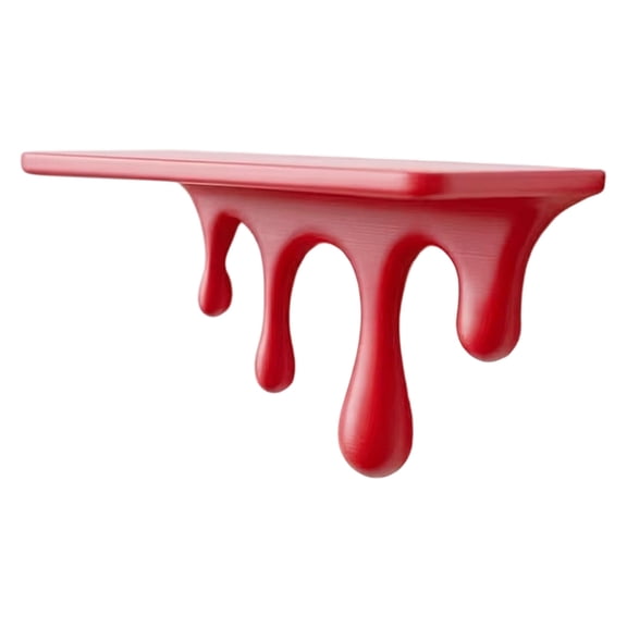 Wall Mounted Display Shelf with Melting Drip Design, Decorative Floating Shelf for Small Decor in Bedroom and Study