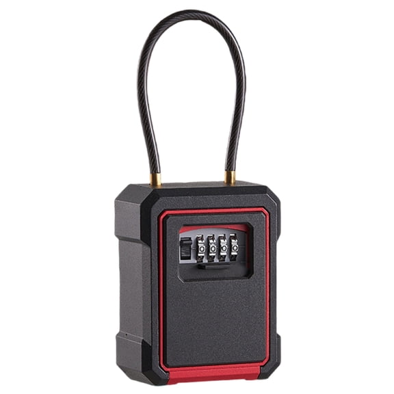 Wall Mounted Door Hanging Key Lock Box with Resettable Code Indoor Outdoor 3 Digit Combination Key Hiders Key Lock Box