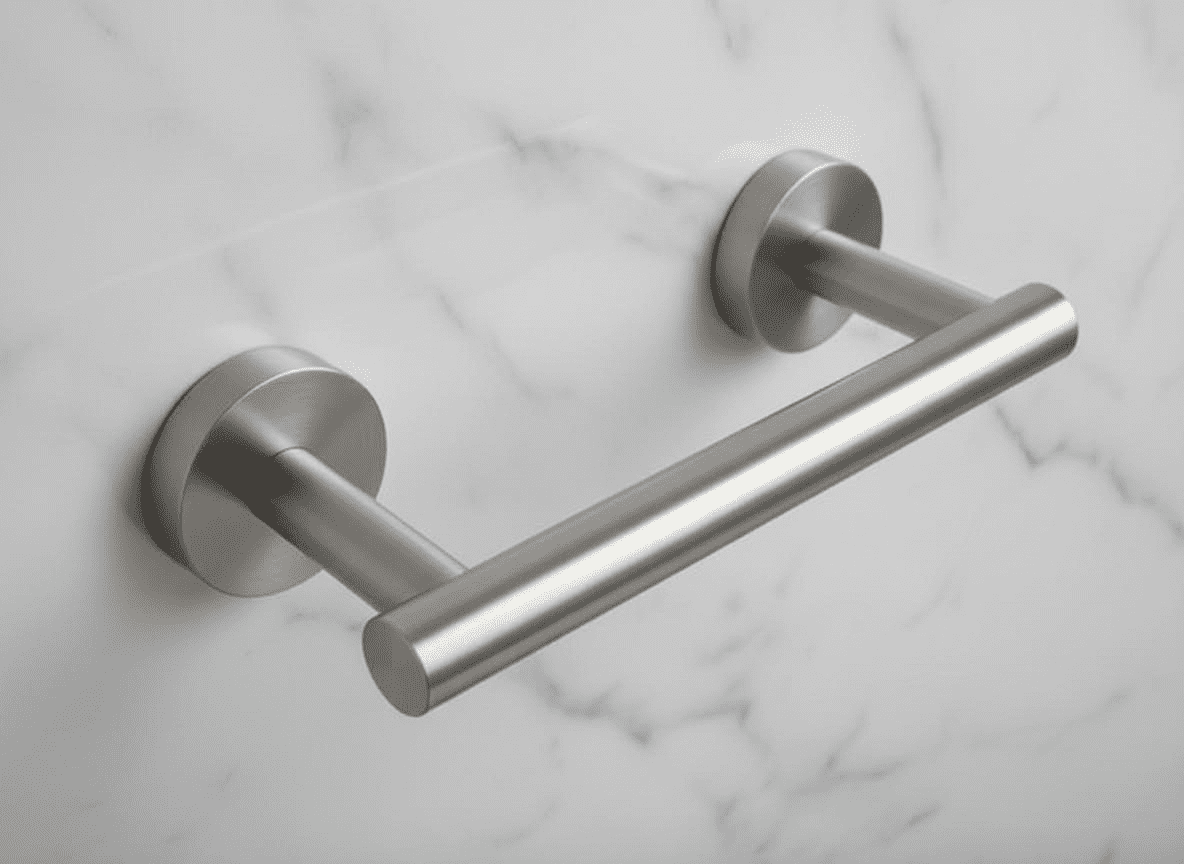 Wall Mounted Double Post Pivoting Toilet Paper Holder, Brushed Nickel Stainless Steel Bathroom Tissue Dispenser for Home, RV, or Commercial Use