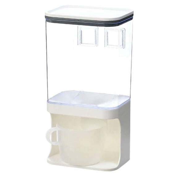Wall-Mounted Dry Food Dispenser, Cereal Dispenser,Storage Cereal Container, for Cereal,Rice Kitchen Storage Containers C,1 x Storage tank,transparent