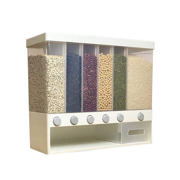 Wall-Mounted Dry Food Dispenser - Easy To Install Space-Saving Wall-Mounted Design With Clear Acrylic Container & Adjustable Portion Sizes For Dry Pet Food Storage - For Cat Dog