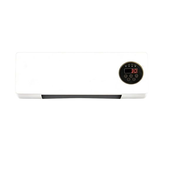 Wall Mounted Dual Cool & Warm Mini Air Conditioner 3s Instant Heating Wide Angle Air Outlet Quiet Space Heater With Remote Control Overheat Protection Plug-In(White-55x20cm)