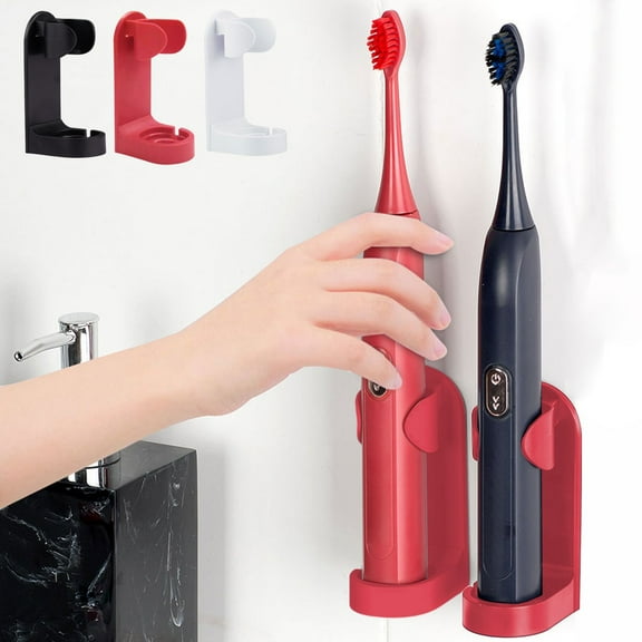 Wall-Mounted Electric Toothbrush Stand with Ventilation - Adhesive Bathroom Storage Solution