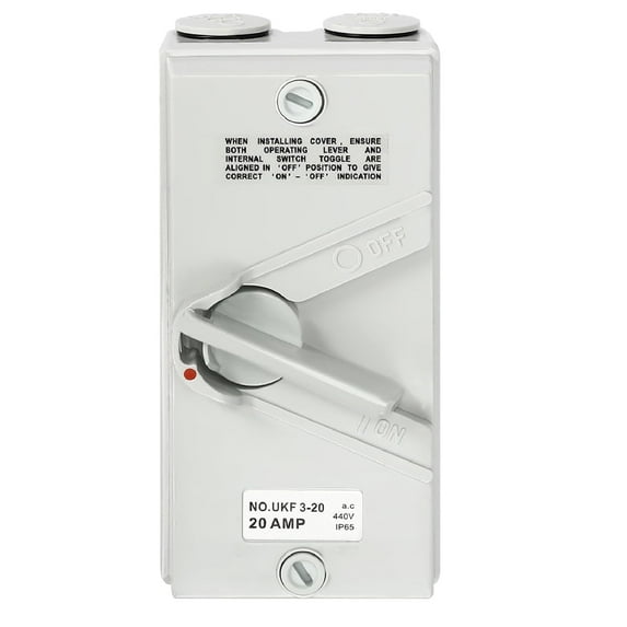 Wall Mounted Enclosed Motor Disconnect Switch 3 Pole Disconnect Switch Safety Isolation Switch 20A/35A 440V IP65 Waterproof 3 Phase Isolation Switch White