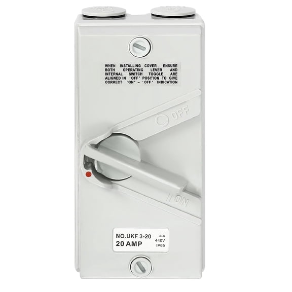 Wall Mounted Enclosed Motor Disconnect Switch 3 Pole Disconnect Switch Safety Isolation Switch 20A/35A 440V IP65 Waterproof 3 Phase Isolation Switch White