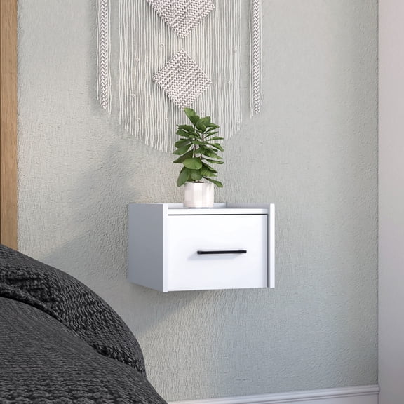 Wall-Mounted End Table | Easy Installation, Ideal for Nighttime Essentials | Particle Board Main Body | Helps with Space Management in Tight Spaces