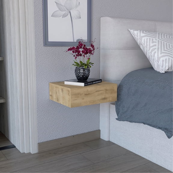 Wall - Mounted End Table with Drawer / Maximize Floor Space in Rooms