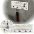 Wall Mounted Entry Rack Key And Light Hanger With 16 Hooks White Solid