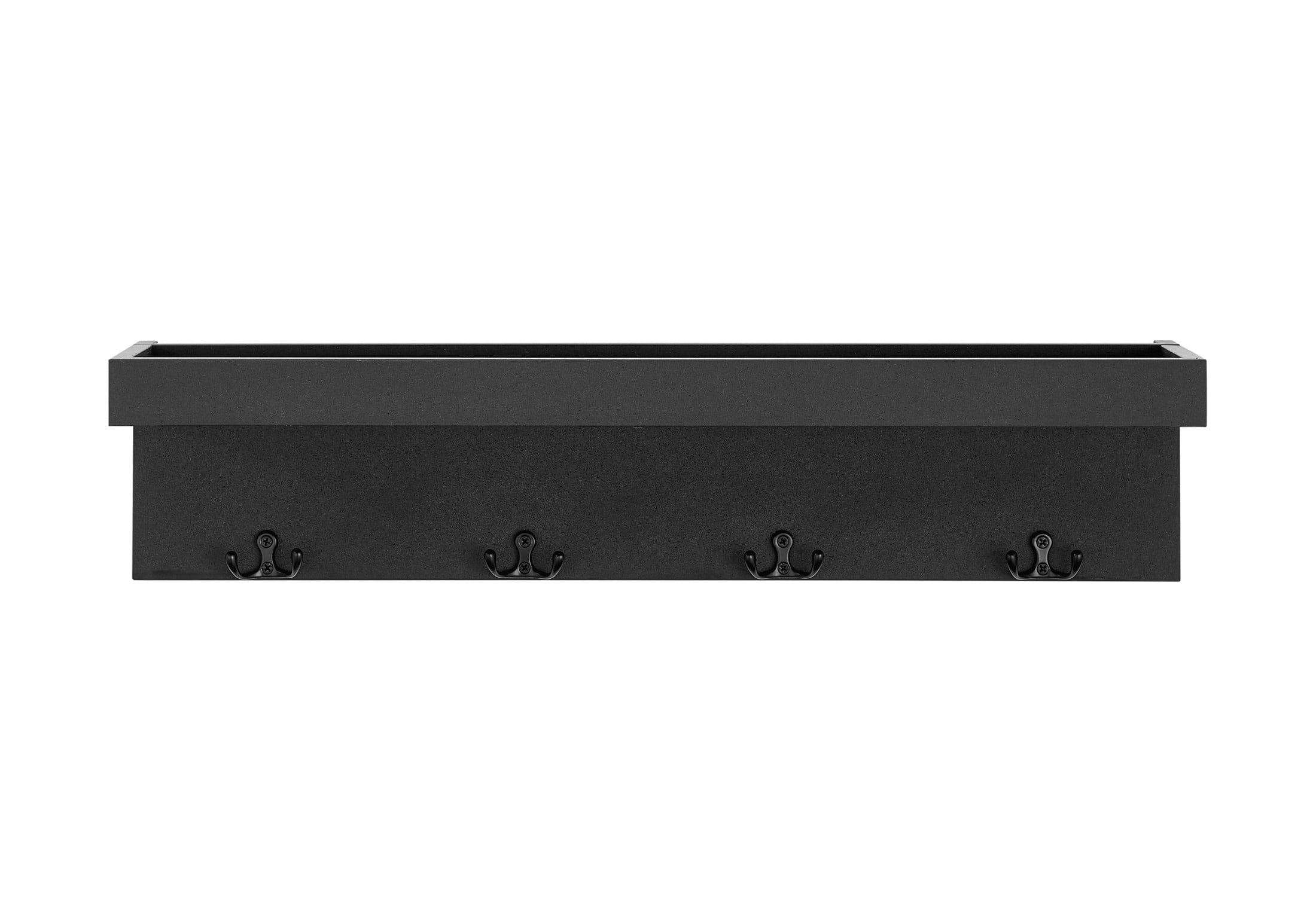 Black Wall Mounted Entryway Coat Rack with Shelf and Hooks