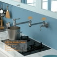 thumbnail image 1 of Wall-Mounted Extendable Folding Kitchen Pot Filler Faucet (Single Hole, Dual Handles), 1 of 6