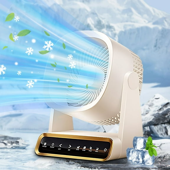 Wall Mounted Fan - USB Rechargeable, 4000mAh Battery Operated Fan, 3-Speed Air Circulator for Kitchen Bathroom Toilets Office, Portable Cooling Solution for Small Spaces