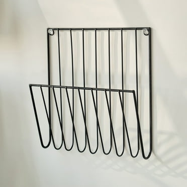 Wall Mounted File Organizer - Hanging Magazine Rack for Home & Office, Multipurpose Document Holder for Papers, Letters, Folders and Mail Storage (1 Pack, Black)