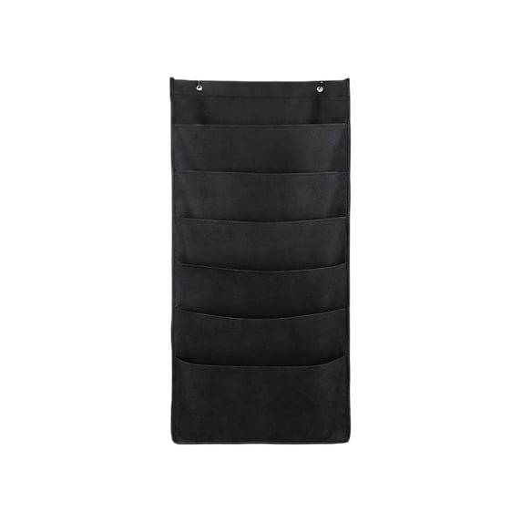 Wall Mounted File Organizer for A4 Size Paper, Cascading Wall File Organizer, for Classroom, Office, Home Use (Black, 6 Pockets)