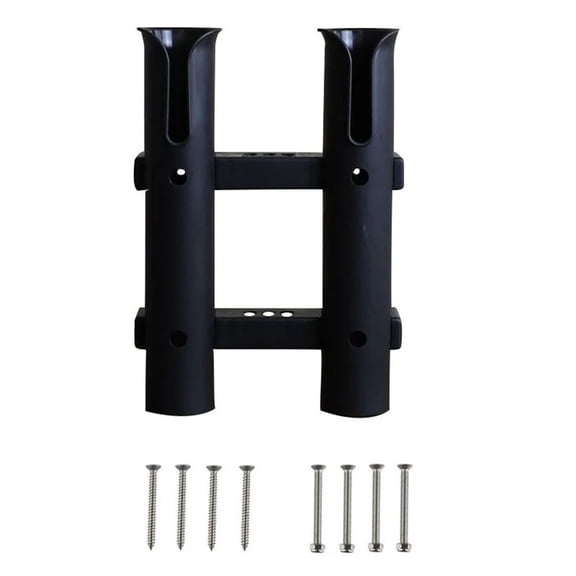 Wall Mounted Fishing Rod Holder Rack with Tubular Connector, Space Saving ABS Storage Organizer for Secure Rod Mounting in Garage, Shed, house or Boat, Black or White(Black)