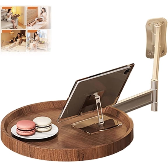Wall Mounted Flip Down Table Sofa Floating Table Extender Shelf for Flip-Out Design Nightstand | Home Office, Bar, Kitchen, Study, Balcony (Walnut)