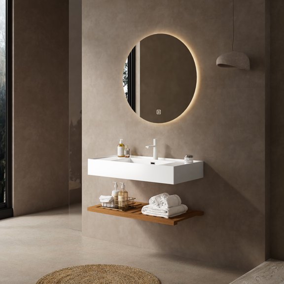 Wall - Mounted Floating Design - Durable Acrylic Basin - Bathroom Vanity Use - Easy Maintenance