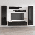 thumbnail image 1 of Wall Mounted Floating Modern Entertainment Center Fly A, Black, B1, 1 of 5