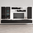 thumbnail image 1 of Wall Mounted Floating Modern Entertainment Center Fly E, Black, F4, 1 of 5