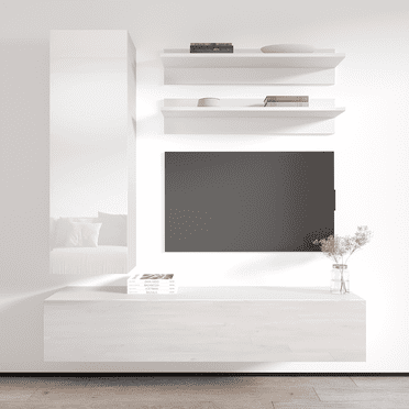 Wall Mounted Floating Modern Entertainment Center Fly H, White, H1