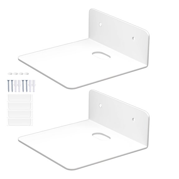 Wall Mounted Floating Shelves Set, Durable Acrylic Ledge Shelves, Wall Storage Shelves, for Security Cameras Smart Speakers