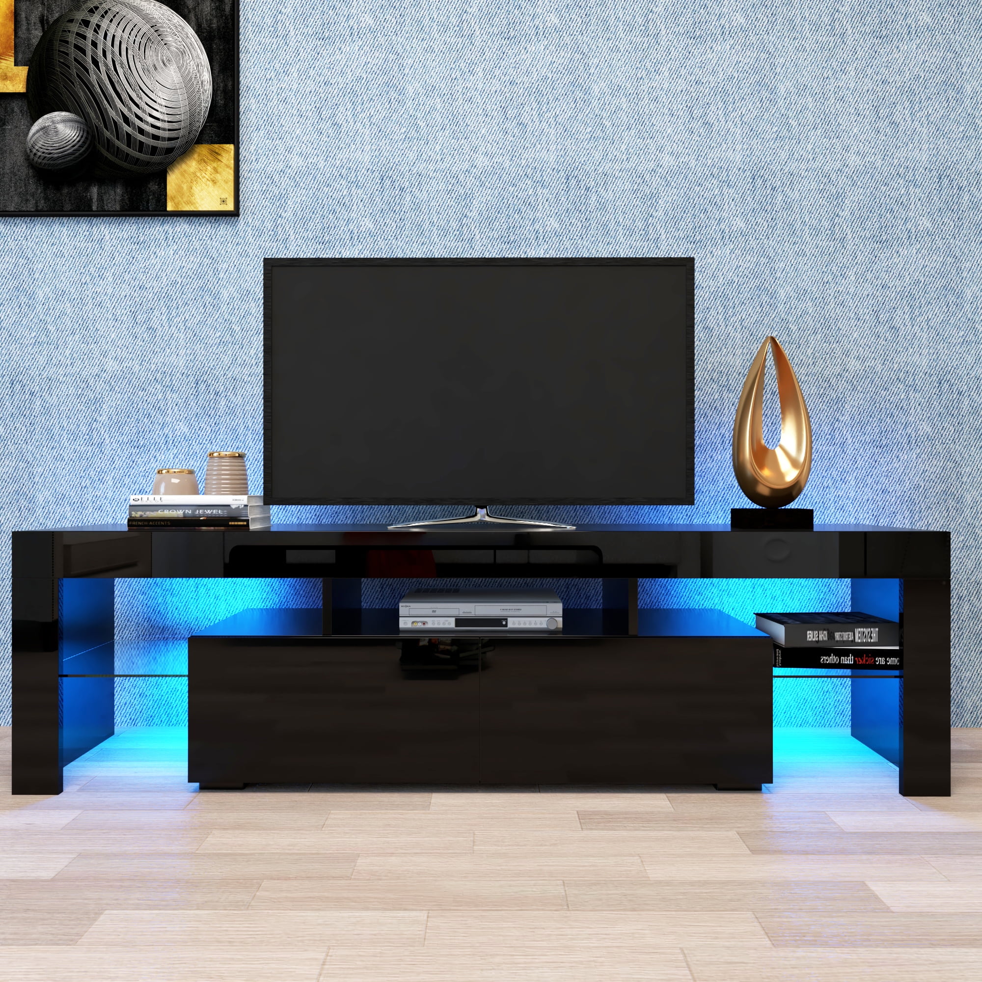 Wall Mounted Floating Shelves Set of 2, Home Decor Display Shelves, Black