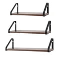 thumbnail image 1 of Wall-Mounted Floating Shelves, Set of 3 Rustic Wood Wall Shelves for Living Room, Bedroom, Bathroom(Triangle), 1 of 3