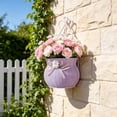 thumbnail image 1 of Wall Mounted Flower Basket Planter Decorative Hanging Vase Rattan Style No Drill Home Decor Flower Holder Storage Organizer for Living Room Garden Patio Balcony Indoor Outdoor Use, 1 of 6