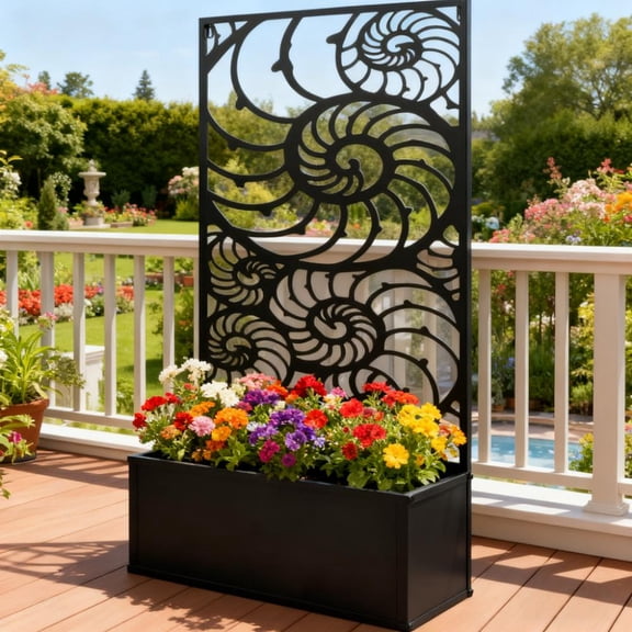 Wall Mounted Flower Bed, Freestanding Metal Garden Bed with Trellis for Climbing Plants