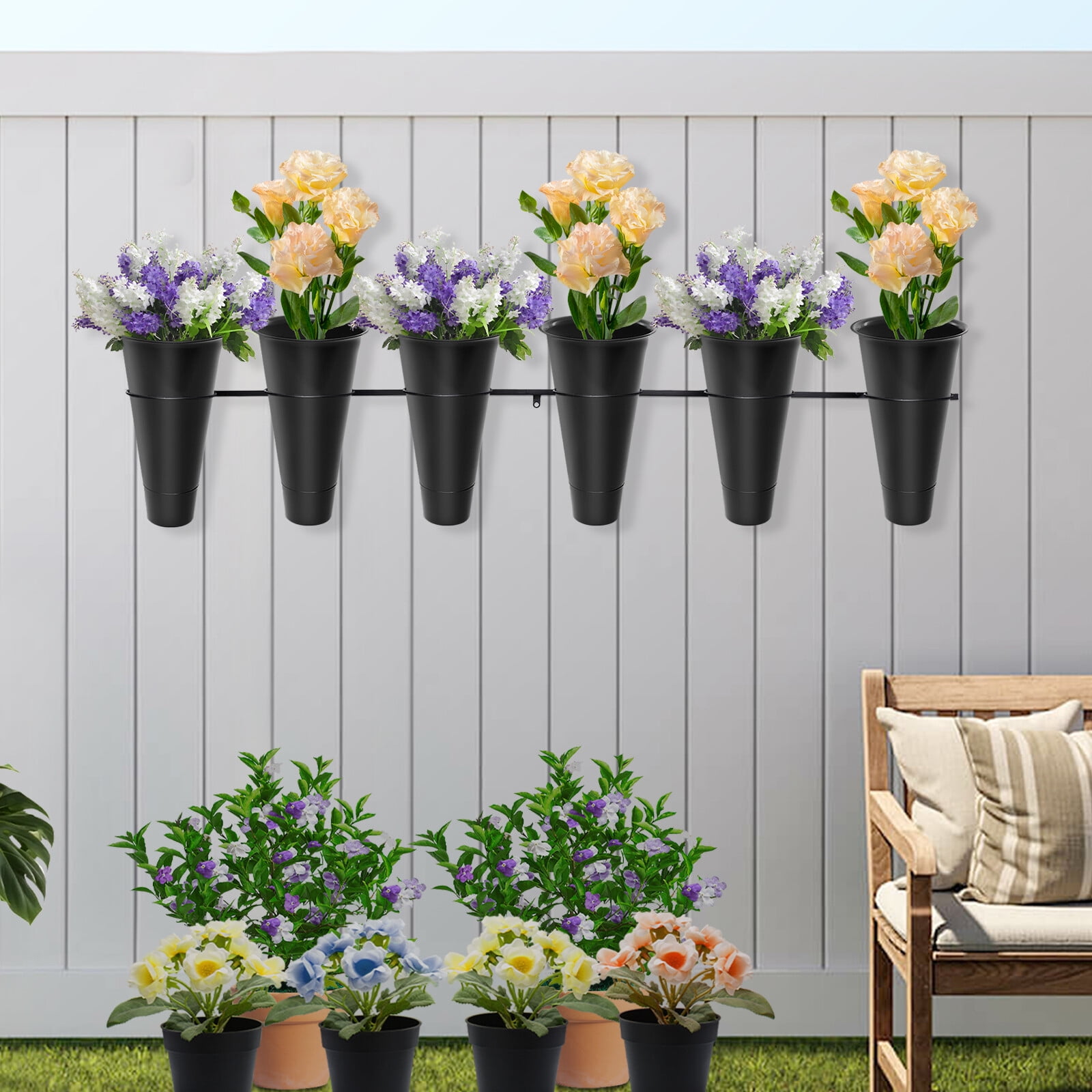 Wall Mounted Flower Display Stand, Modern Plant Holder Florist Bouquet ...