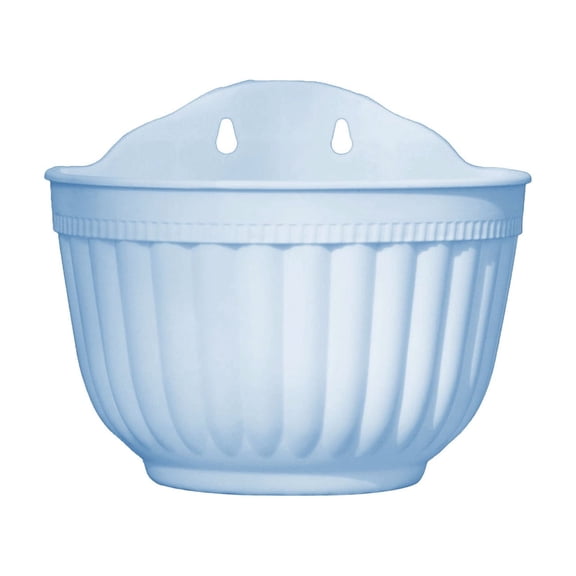 Wall-Mounted Flower Pot Half Round Hanging Planter for Small Plants Durable Plastic Space-Saving Design（Blue）