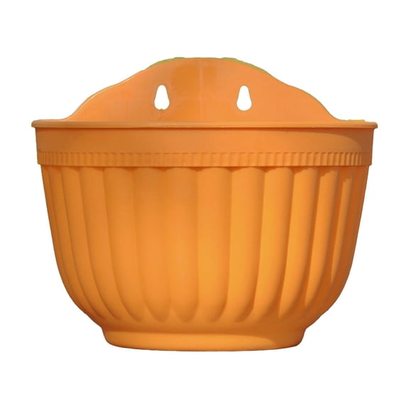 Wall-Mounted Flower Pot Half Round Hanging Planter for Small Plants Durable Plastic Space-Saving Design(Orange)