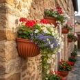 thumbnail image 1 of Wall Mounted Flower Pot Hanging Planter Basket Space Saving Drainage Design Durable Plastic Easy Install Balcony Fence Wall Garden Decor for Home Office Plant Display, 1 of 6