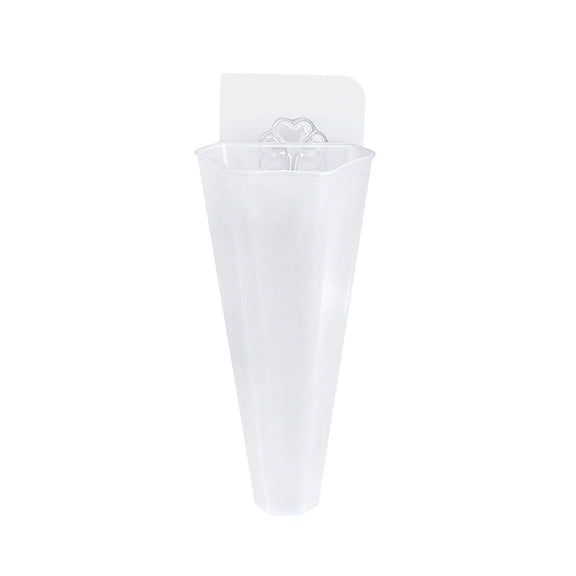 Wall Mounted Flower Pot, Wuztai Self-Watering Hydroponic Planter, Built-in Hook No Drilling Wall Hanging Vase Fish Tank, White