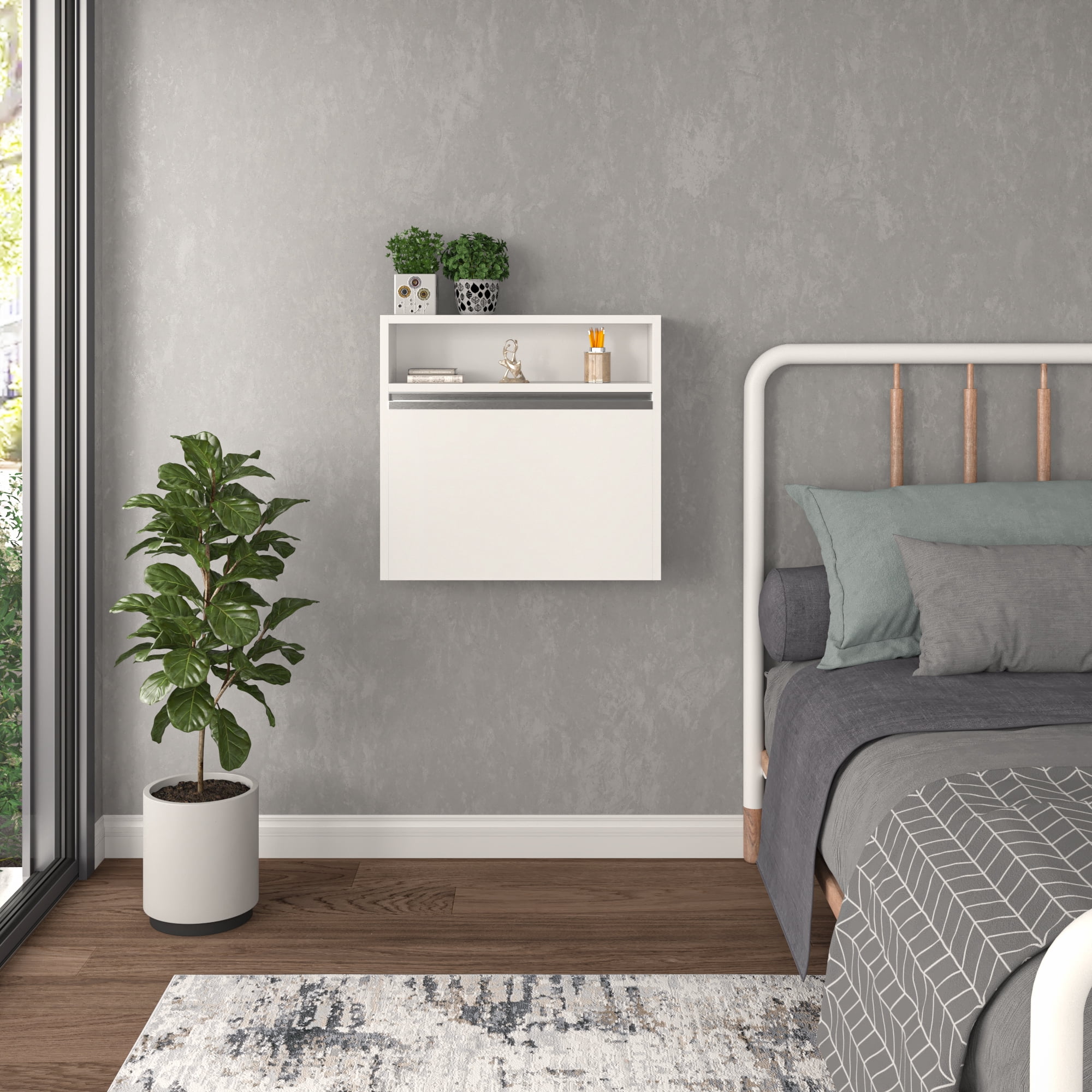Wall-Mounted Foldable 4 Tier White Vilas Modern Desk
