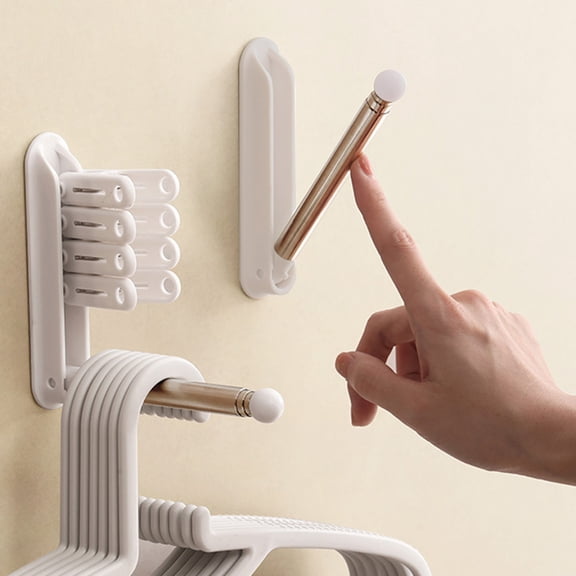 Wall-Mounted Foldable & Extendable Clothes Hanger Rack No-Drill Stainless Steel Storage Organizer for Balcony, Closet & Bathroom