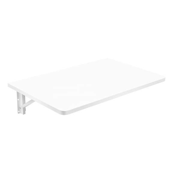 Wall Mounted Foldable Floating Table with 2 Iron Brackets, Space Saving Wooden Wall Desk, Multifunctional Hanging Folding Table for Kitchen Dining Home Office Bar Small Room Use