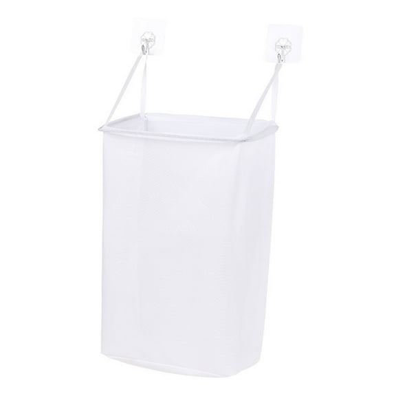 Wall-Mounted Foldable Laundry Hamper 15.74x5.51x9.44 Inch Breathable Mesh Storage Organizer Collapsible Frame Dirty Clothes Basket Bathroom Utility Bag