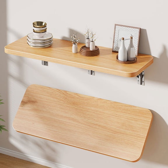 Wall Mounted Foldable Shelf | Wood Iron Board Bookshelf | Floating Storage Organizer Rack | Strong Load Bearing | 15.74x7.87in | Brown | 1 Piece | Durable | Home Decor