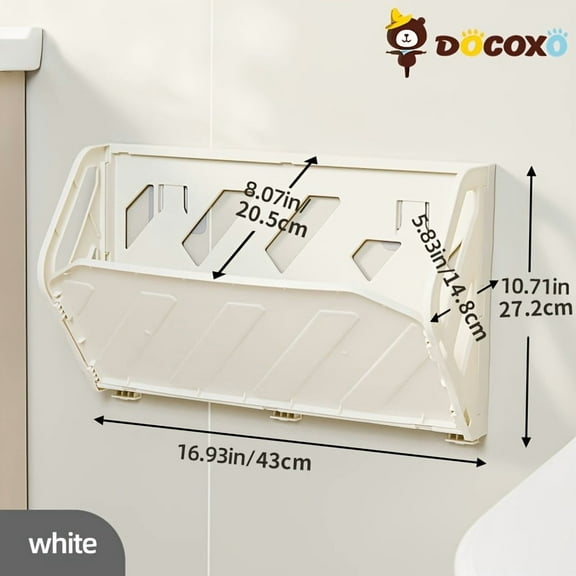 Wall-Mounted Foldable Shoe Rack - No-Drill Hidden Storage Shelf for Sneakers, Slippers & Flats - Space-Saving Organizer for Entryway, Bathroom & Living Room