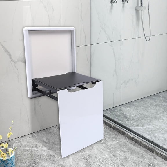 Wall Mounted Foldable Stool Bathroom Shower Seat Load-Bearing Chair Space-Saving