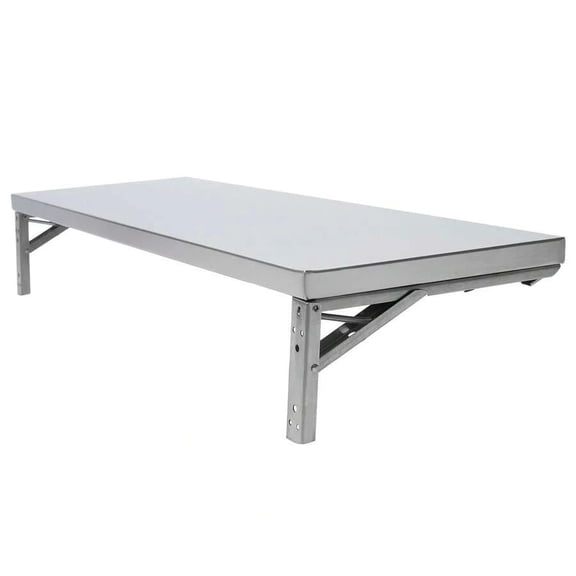 Wall-Mounted Folding 304 Stainless Steel Shelf Table, 35x12in Heavy-Duty Foldable Workbench Shelf, Supports Up To 110lb for Kitchen, Garage & Workshop