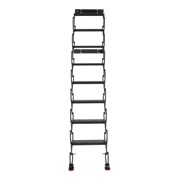 Wall Mounted Folding Ladder, Telescoping Step Ladders, Retractable Folding Stair for Factory Buildings, Villas, Attics, Garages, Rooftops, Basements (Black)