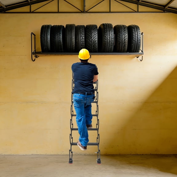 Wall Mounted Folding Ladder, Telescoping Step Ladders, Retractable Folding Stair For Factory Buildings, Villas, Attics, Garages