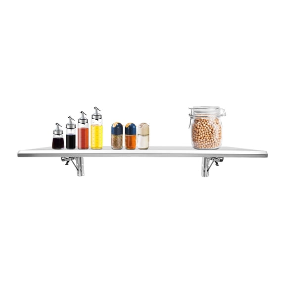 Wall Mounted Folding Serving Shelf, 48" x12 Stainless Steel Folding Serving Food Shelf Stand, Folding Shelf Stand,for Concession Window